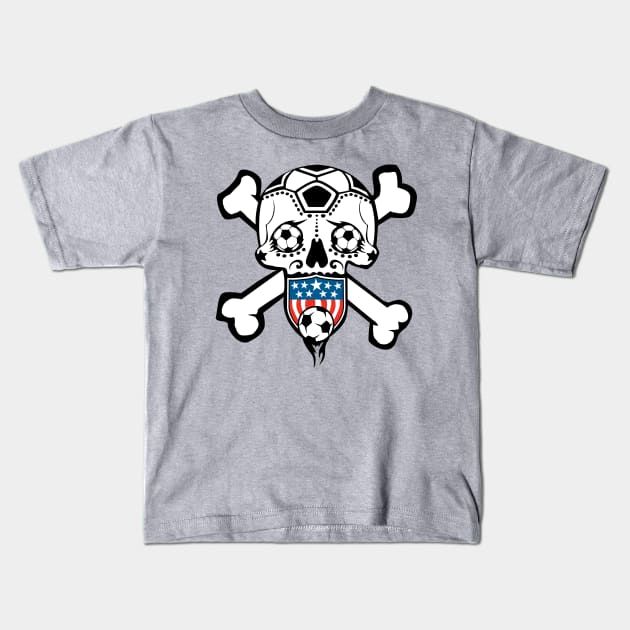 Sugar Skull US Soccer Team shirt! Kids T-Shirt by BlackPawCanvas